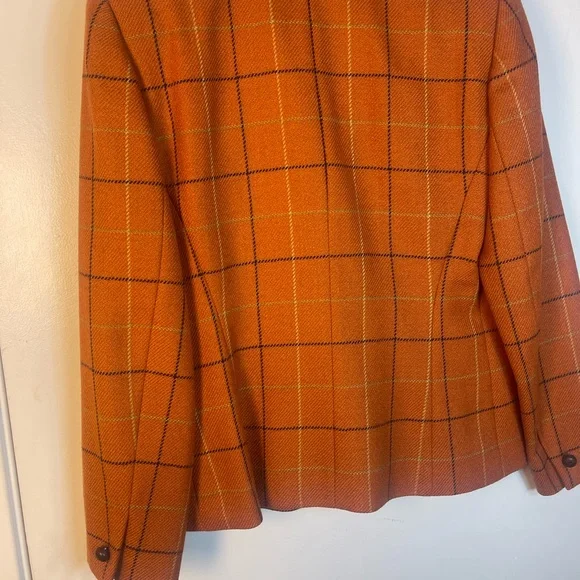 Burberry Orange Checkered Blazer - Picture 10 of 16